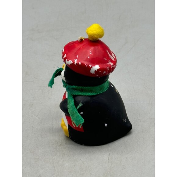 Vintage Giftco Noel Penguin Figurine Christmas ornament bell Decor 3.25" READ - Picture 4 of 6